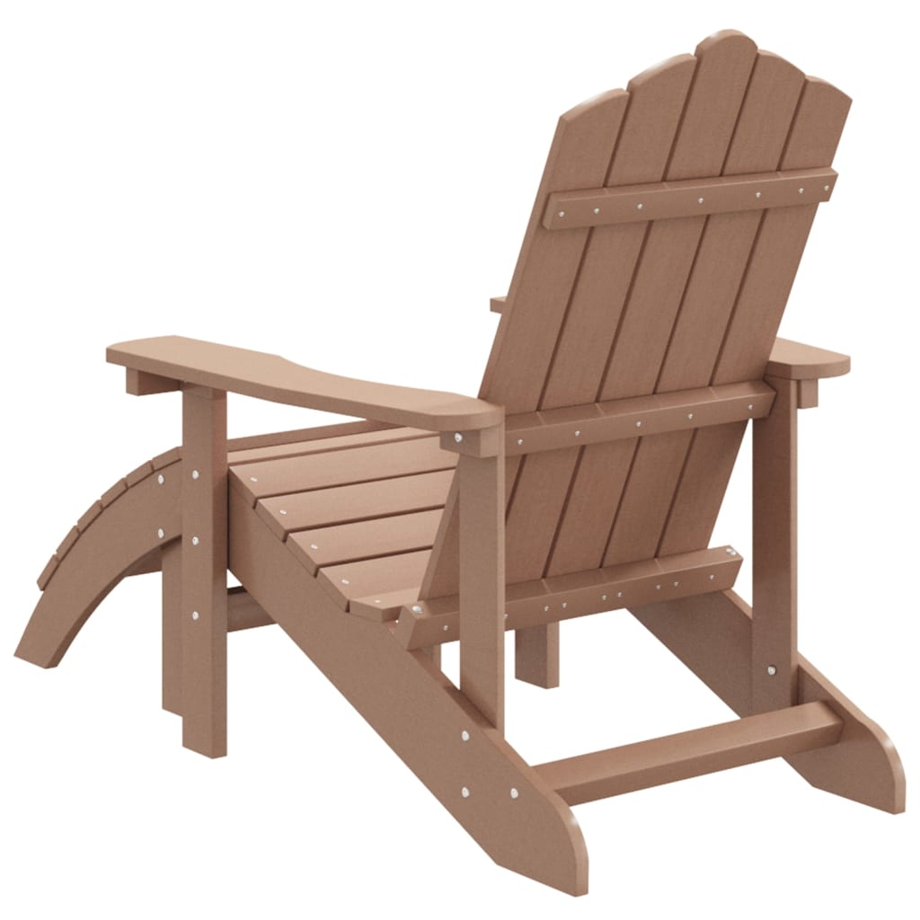 Chaise de jardin Adirondack avec repose-pied PEHD marron