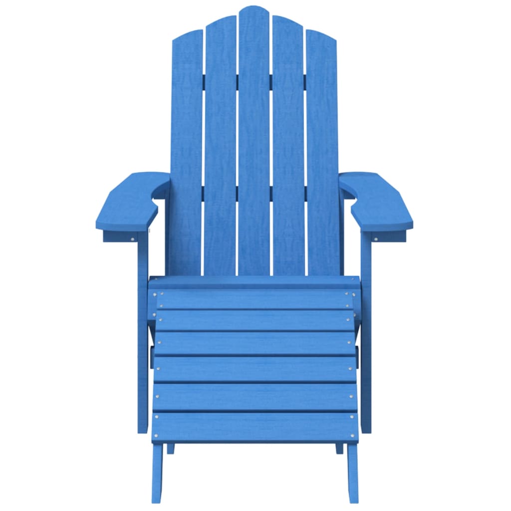 Chaise de jardin Adirondack avec repose-pied PEHD bleu marine