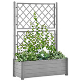 Jardinière avec treillis 100x43x142 cm PP Gris pierre