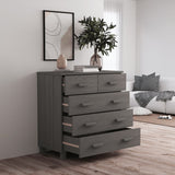 Buffet HAMAR Gris clair 79x40x80 cm Bois massif de pin