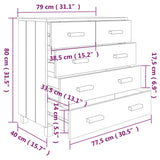 Buffet HAMAR Gris clair 79x40x80 cm Bois massif de pin