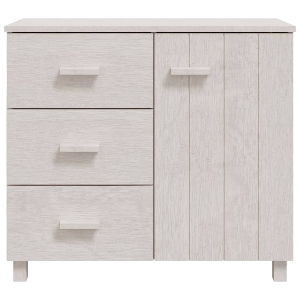 HAMAR White Sideboard 90x40x80 cm Solid pine wood