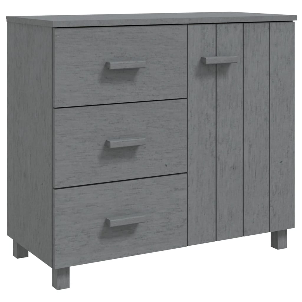 Buffet HAMAR Gris foncé 90x40x80 cm Bois massif de pin