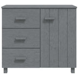 Buffet HAMAR Gris foncé 90x40x80 cm Bois massif de pin