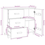 Buffet HAMAR Gris foncé 90x40x80 cm Bois massif de pin