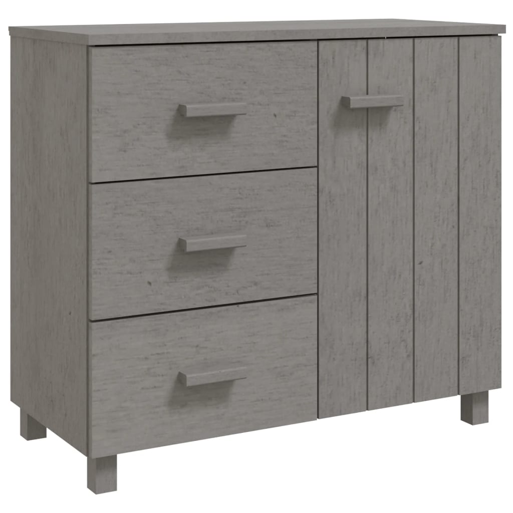 HAMAR Sideboard Hellgrau 90x40x80 cm Massives Kiefernholz