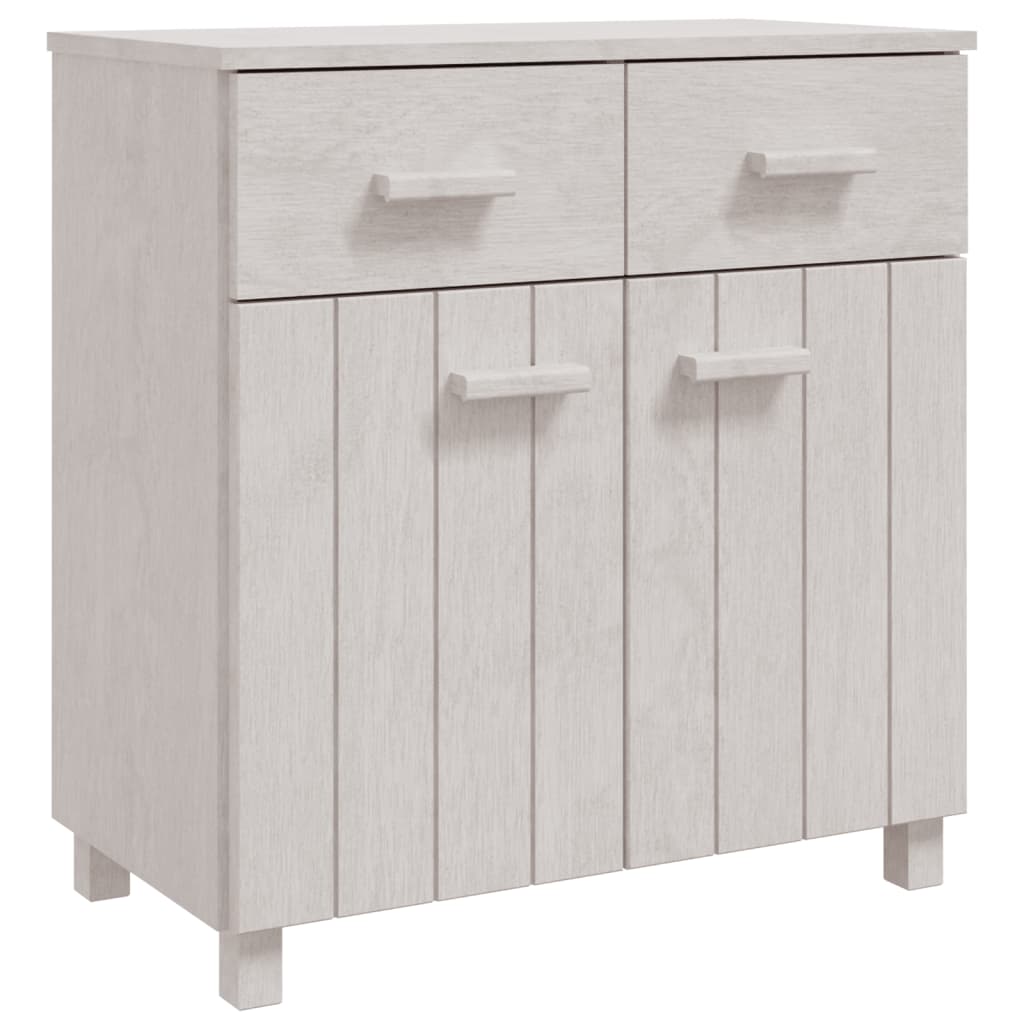 HAMAR Sideboard Weiß 79x40x80 cm Massives Kiefernholz