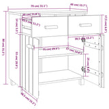 HAMAR Sideboard Weiß 79x40x80 cm Massives Kiefernholz