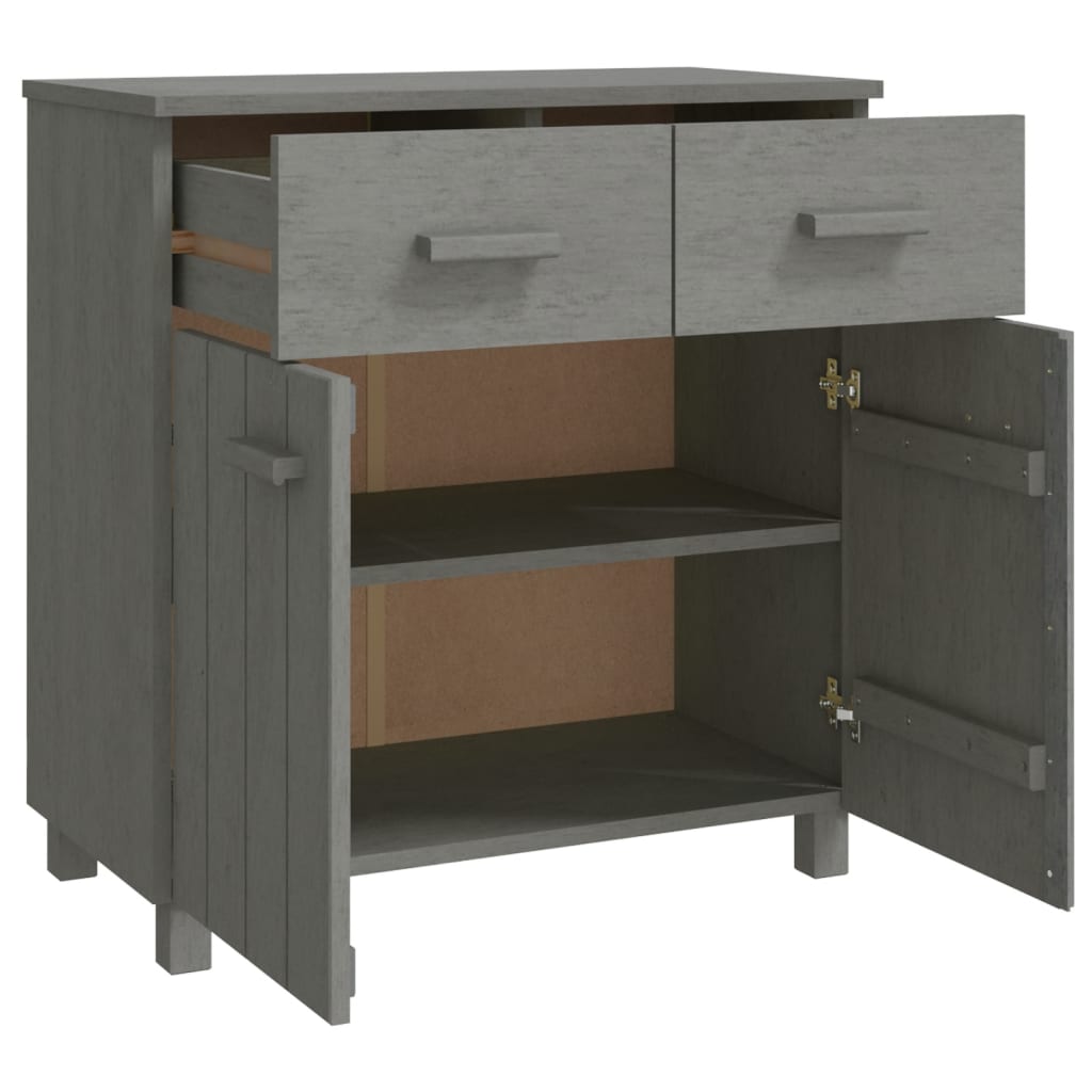 Buffet HAMAR Gris clair 79x40x80 cm Bois massif de pin