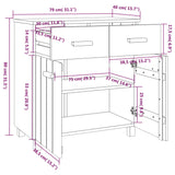 Buffet HAMAR Gris clair 79x40x80 cm Bois massif de pin