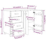 Buffet HAMAR Marron miel 113x40x80 cm Bois massif de pin