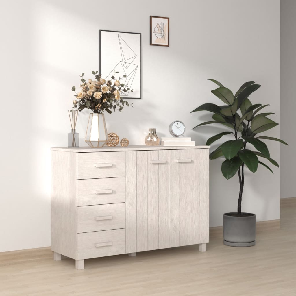 Buffet MOLDE Blanc 113x40x80 cm Bois massif de pin