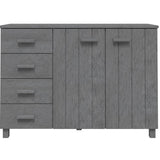 HAMAR Sideboard Dunkelgrau 113x40x80 cm Massives Kiefernholz