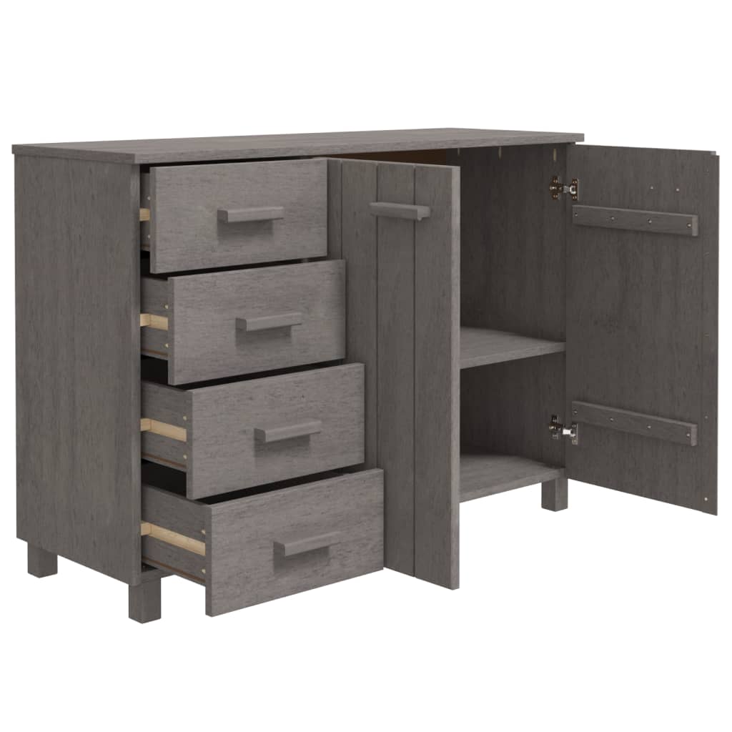 Buffet HAMAR Gris clair 113x40x80 cm Bois massif de pin