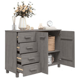 Buffet HAMAR Gris clair 113x40x80 cm Bois massif de pin