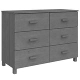 HAMAR Sideboard Dark Grey 113x40x80 cm Solid Pine Wood