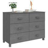 HAMAR Sideboard Dark Grey 113x40x80 cm Solid Pine Wood