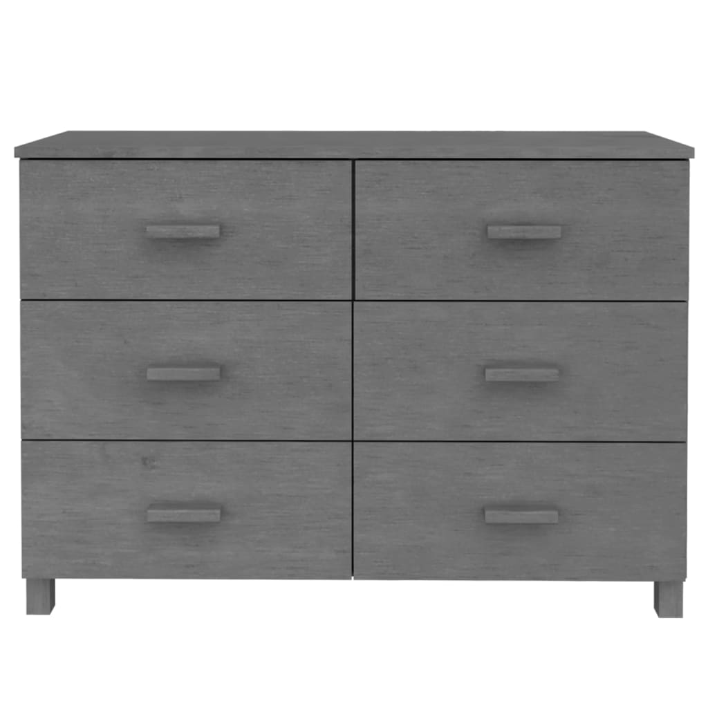 Buffet HAMAR Gris foncé 113x40x80 cm Bois massif de pin