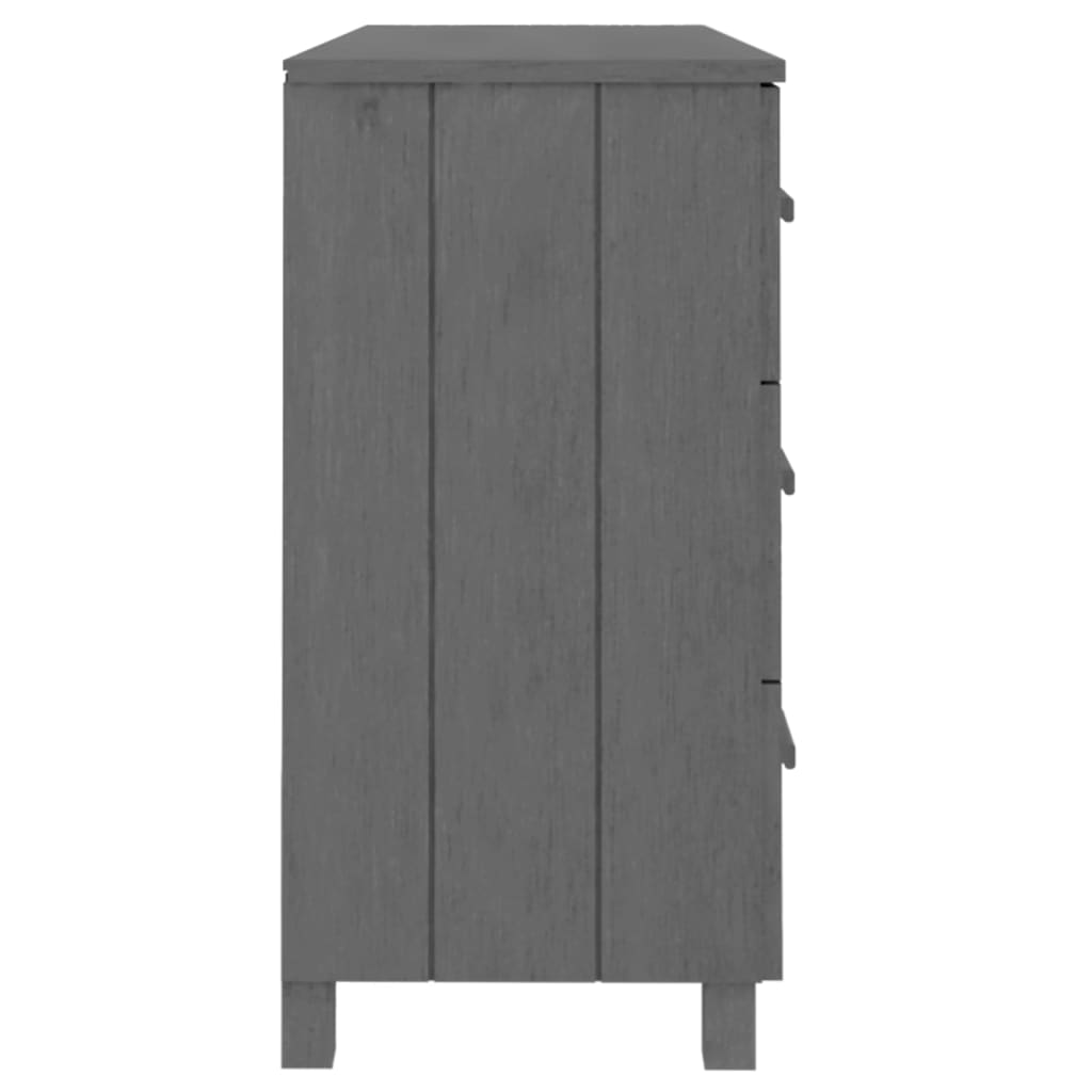 HAMAR Sideboard Dark Grey 113x40x80 cm Solid Pine Wood