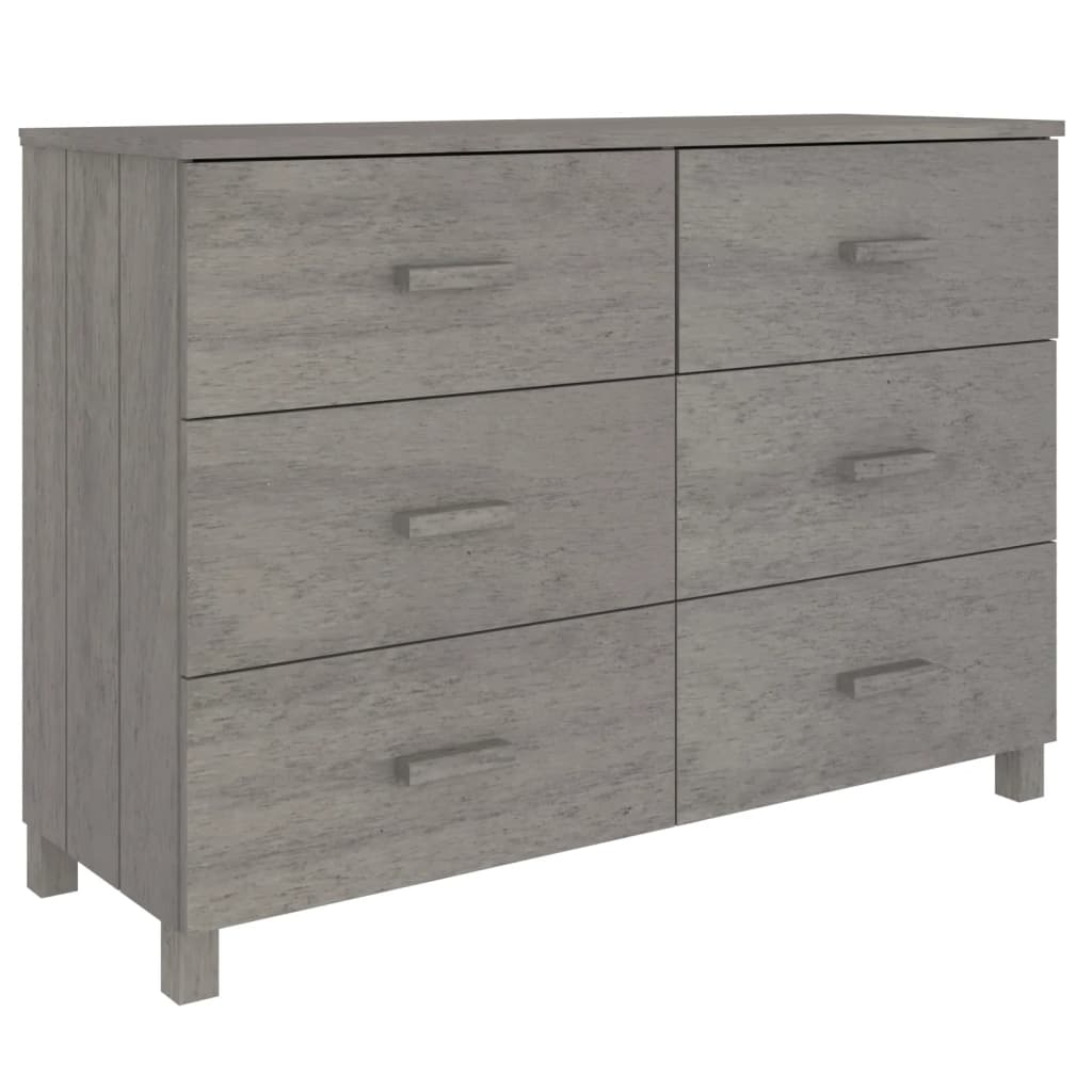 Buffet HAMAR Gris clair 113x40x80 cm Bois massif de pin