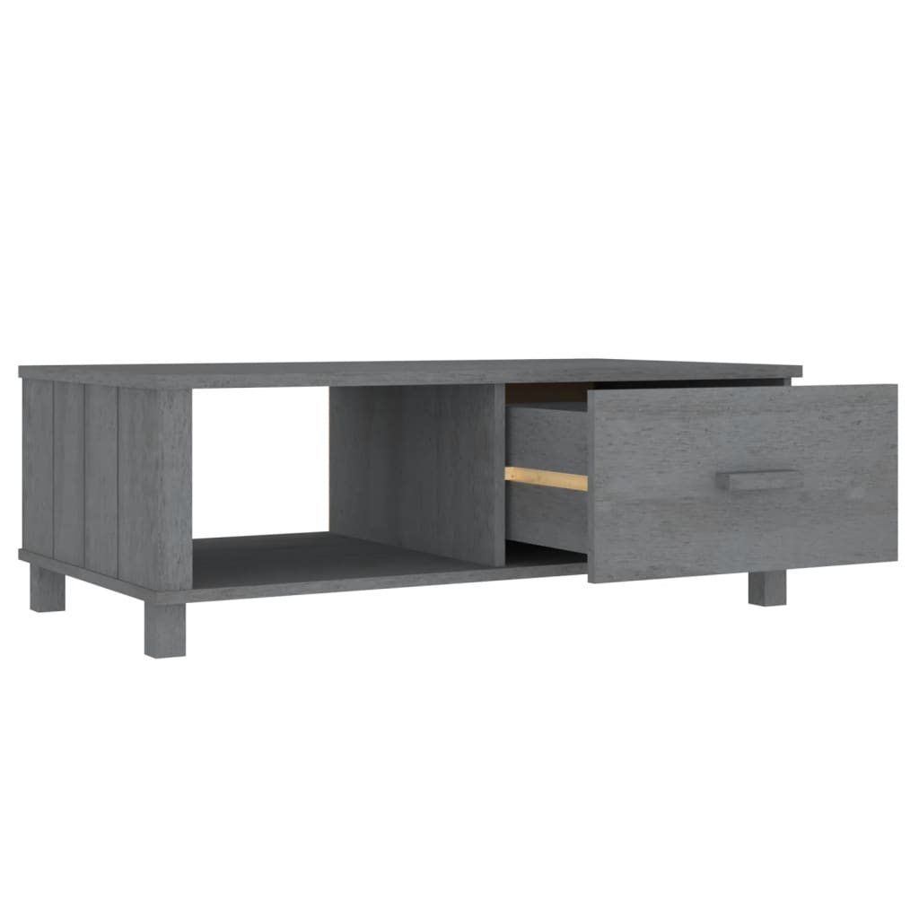 Table basse HAMAR Gris foncé 100x55x35 cm Bois massif de pin