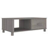 Table basse HAMAR Gris clair 100x55x35 cm Bois massif de pin