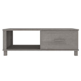 Table basse HAMAR Gris clair 100x55x35 cm Bois massif de pin