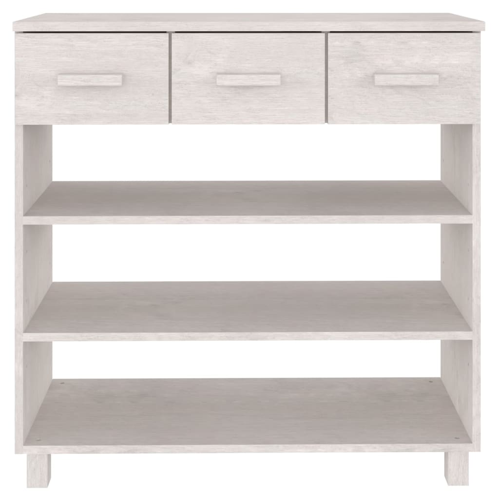 Table console HAMAR Blanc 90x35x90 cm Bois massif de pin