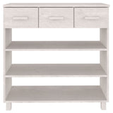 Table console HAMAR Blanc 90x35x90 cm Bois massif de pin