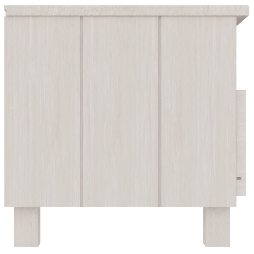 Meuble TV HAMAR Blanc 106x40x40 cm Bois massif de pin