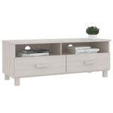 Meuble TV HAMAR Blanc 106x40x40 cm Bois massif de pin