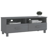 Meuble TV HAMAR Gris foncé 106x40x40 cm Bois massif de pin