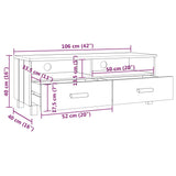 Meuble TV HAMAR Gris clair 106x40x40 cm Bois massif de pin