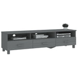 Meuble TV HAMAR Gris foncé 158x40x40 cm Bois massif de pin