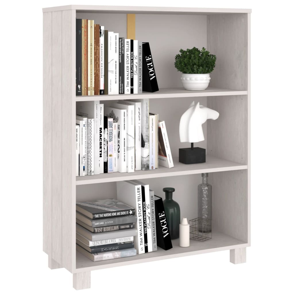 Bibliothèque HAMAR Blanc 85x35x112 cm Bois de pin massif