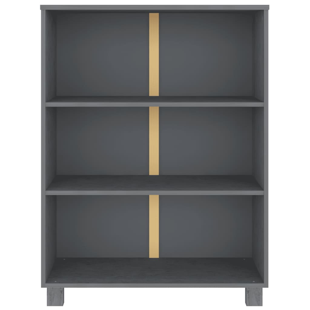 Bibliothèque HAMAR Gris foncé 85x35x112 cm Bois de pin massif