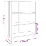 Bibliothèque HAMAR Gris foncé 85x35x112 cm Bois de pin massif