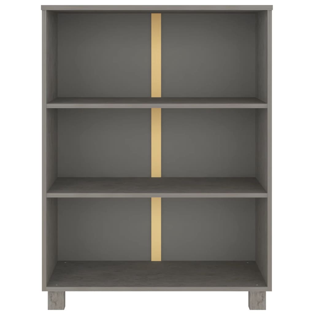 Bibliothèque HAMAR Gris clair 85x35x112 cm Bois de pin massif