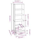 Buffet HAMAR Gris clair 60x35x180 cm Bois de pin massif