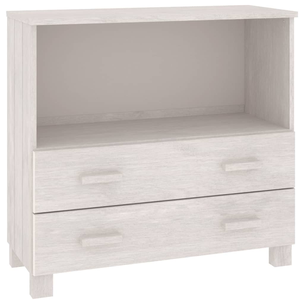 HAMAR White Sideboard 85x35x80 cm Solid pine wood