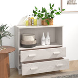 HAMAR White Sideboard 85x35x80 cm Solid pine wood