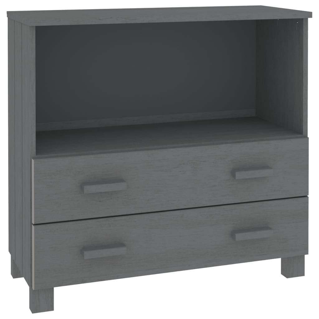 HAMAR Sideboard Dark Grey 85x35x80 cm Solid Pine Wood