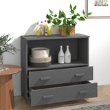 HAMAR Sideboard Dark Grey 85x35x80 cm Solid Pine Wood