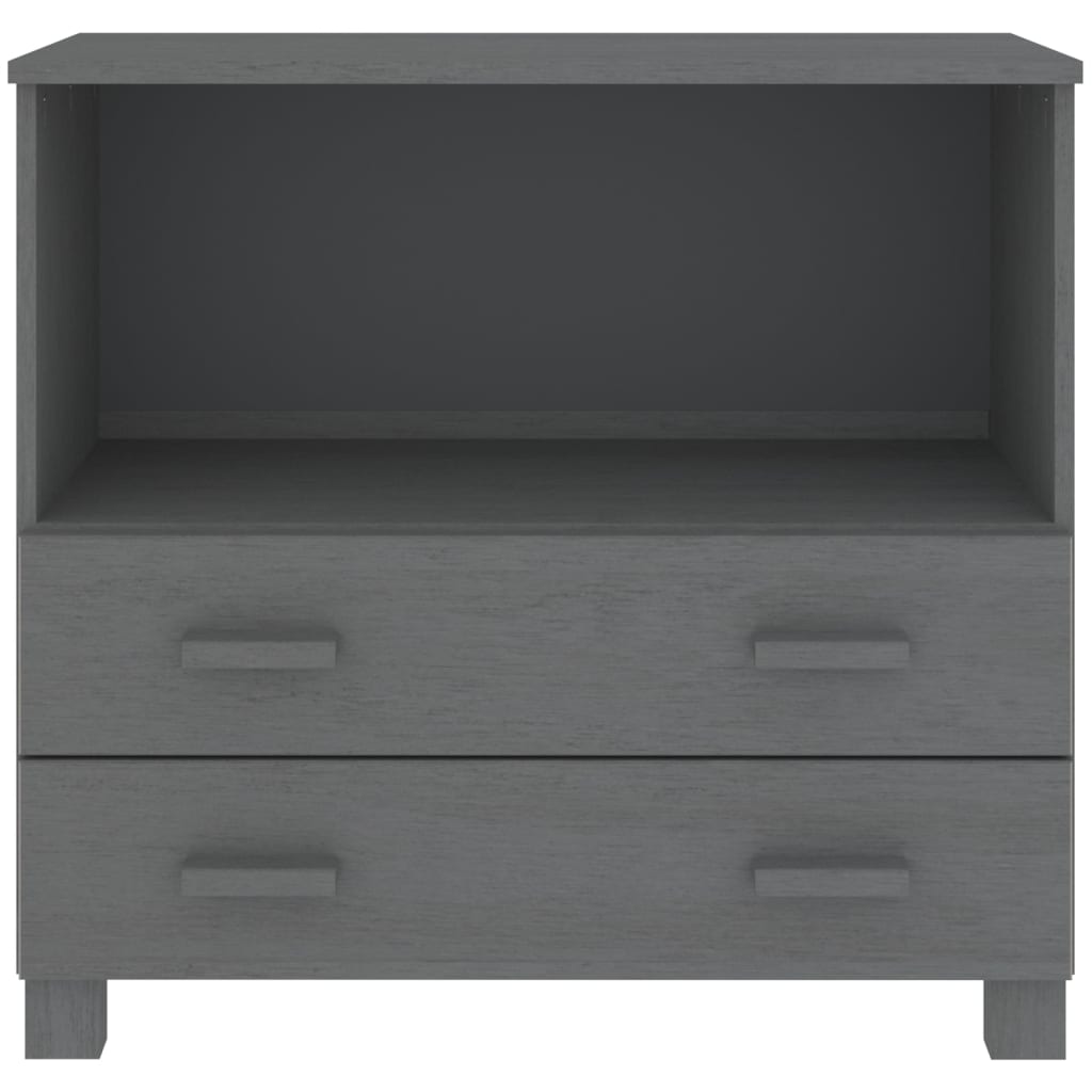 HAMAR Sideboard Dark Grey 85x35x80 cm Solid Pine Wood