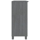 HAMAR Sideboard Dark Grey 85x35x80 cm Solid Pine Wood