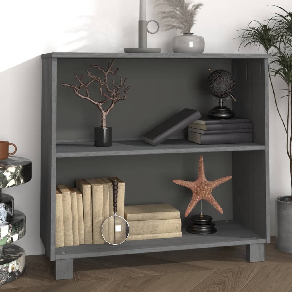 HAMAR Sideboard Dark Grey 85x35x80 cm Solid Pine Wood