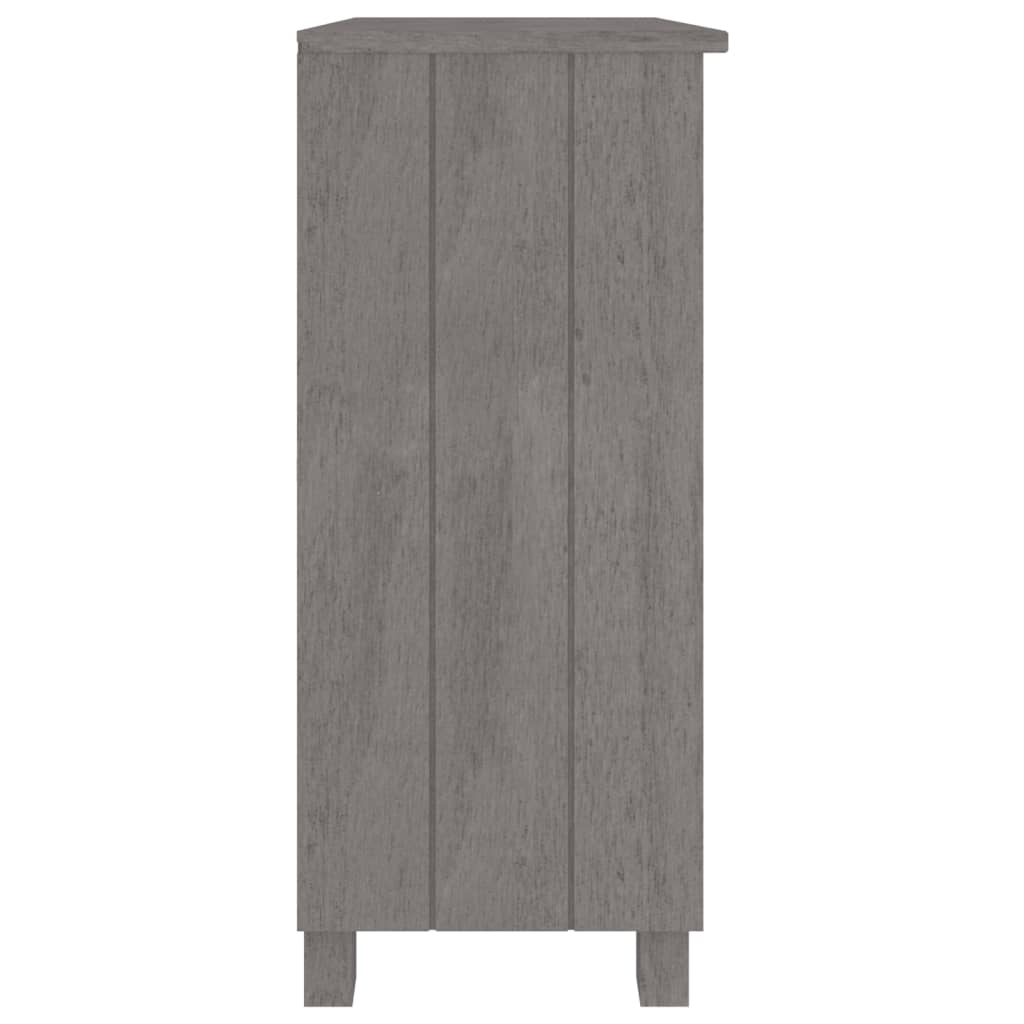 HAMAR Sideboard Light Grey 85x35x80 cm Solid Pine Wood