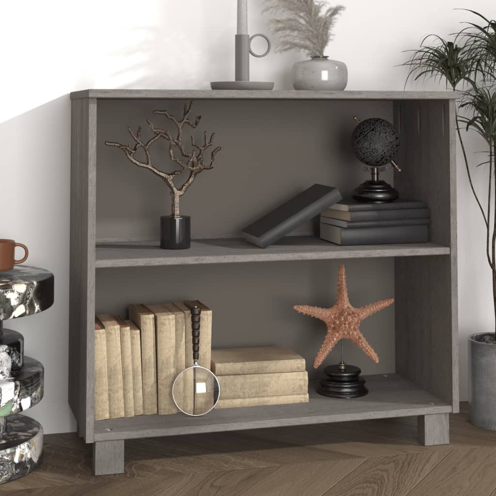 HAMAR Sideboard Light Grey 85x35x80 cm Solid Pine Wood