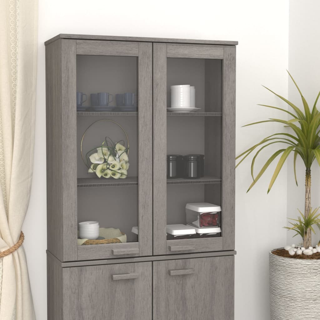 Dessus de buffet HAMAR Gris clair 85x35x100 cm Bois de pin