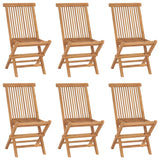 Chaises pliables de jardin lot de 6 Bois de teck solide